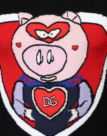 Black Cashmere Pig of the Year Pullover Sweater - Image 8