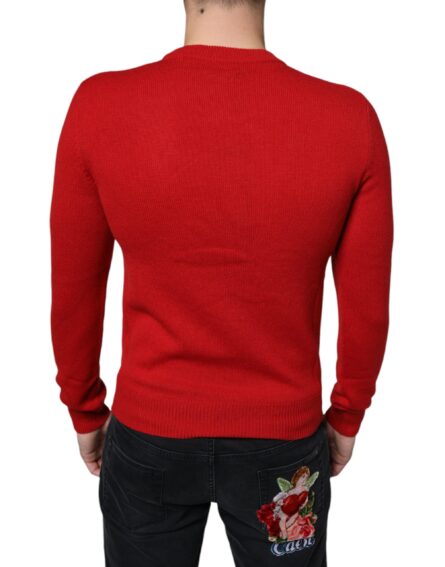 Red I'm The King Wool Crew Neck Sweatshirt Sweater - Image 4