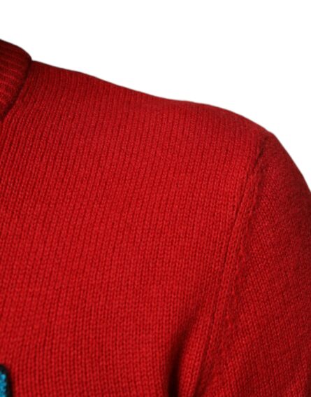 Red I'm The King Wool Crew Neck Sweatshirt Sweater - Image 6