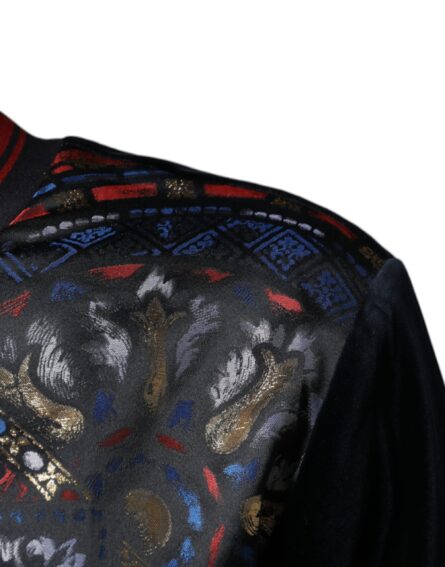 Multicolor Jacquard Crew Neck Sweatshirt Sweater - Image 6