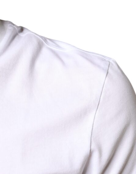 White Cotton DG Applique Casual T-shirt - Image 6