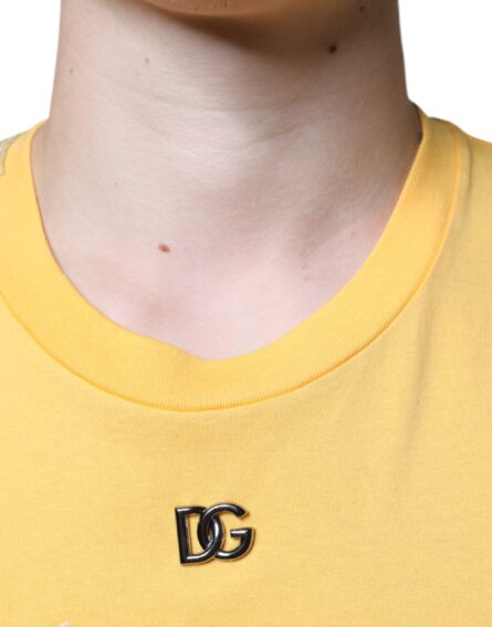 Yellow Secret Graden Floral Cotton Crew Neck T-shirt - Image 5