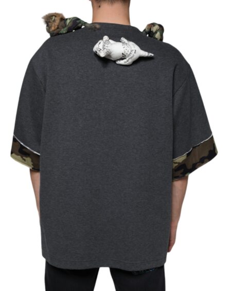 Gray Camouflage Animal Stuff Cotton T-shirt - Image 4