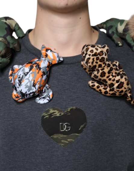 Gray Camouflage Animal Stuff Cotton T-shirt - Image 5