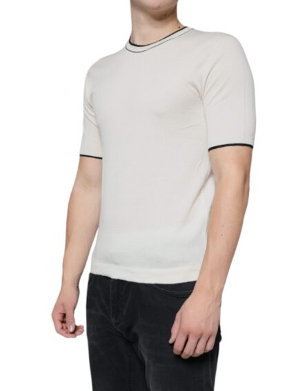 Off White Cashmere Short Sleeves T-shirt - Image 3