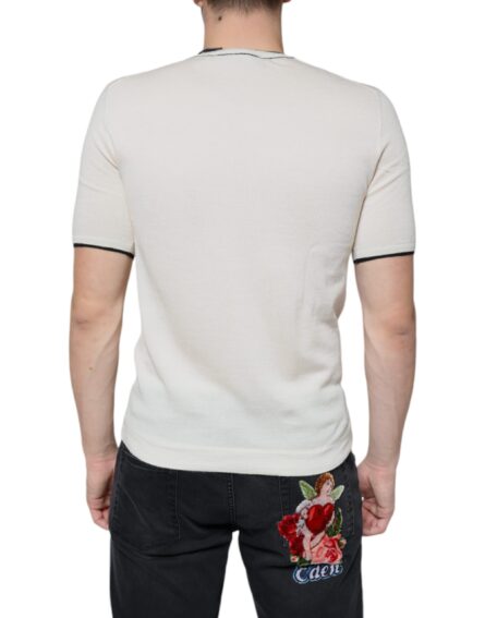 Off White Cashmere Short Sleeves T-shirt - Image 4