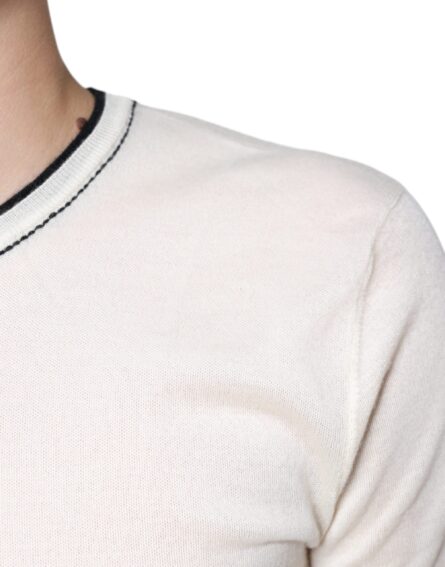 Off White Cashmere Short Sleeves T-shirt - Image 6