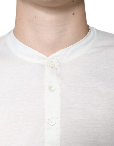 Off White Cotton Short Sleeves T-shirt - Image 5