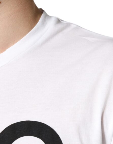 White Cotton DG Logo Print Casual T-shirt - Image 6