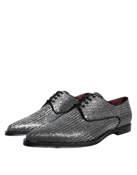 Silver Polyurethane Derby Formal Dress Shoes - Image 2