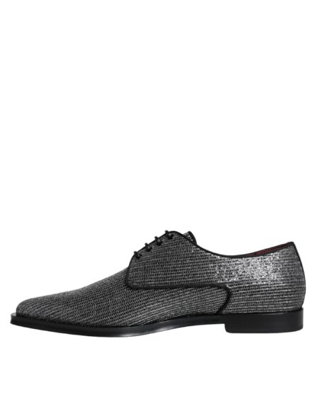 Silver Polyurethane Derby Formal Dress Shoes - Image 4