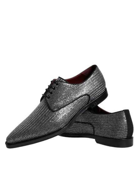 Silver Polyurethane Derby Formal Dress Shoes - Image 6