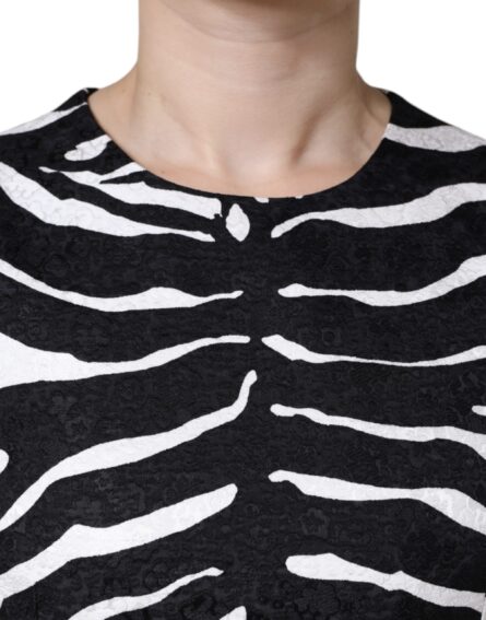Black White Zebra A-line Sheath Mini Dress - Image 5
