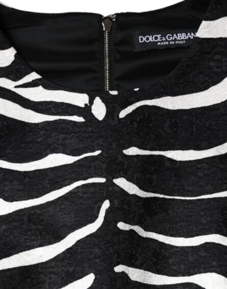Black White Zebra A-line Sheath Mini Dress - Image 7