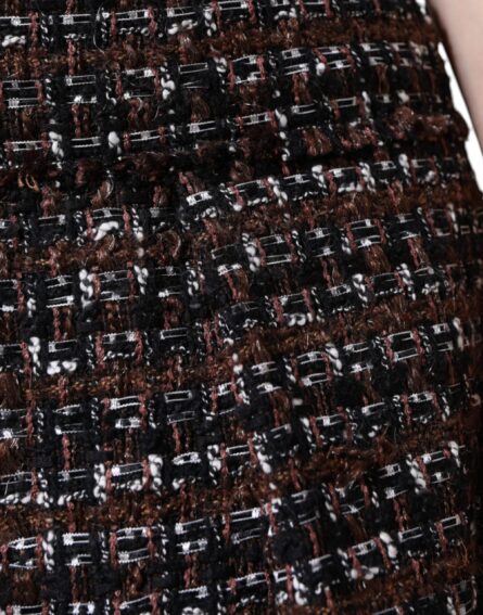 Multicolor High Waist Tartan Tweed A-line Mini Skirt - Image 5
