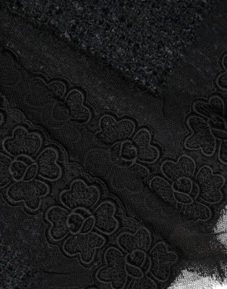 Black Virgin Wool Pencil Cut Midi Skirt - Image 7