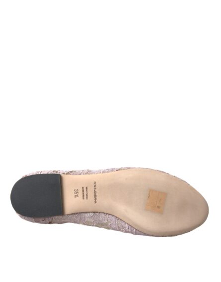 Pink Lace Crystal Ballet Flats Loafers Shoes - Image 7