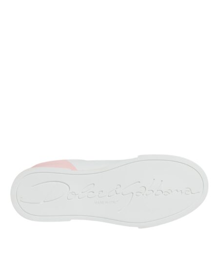 White Pink Portofino Low Top Sneakers Shoes - Image 5