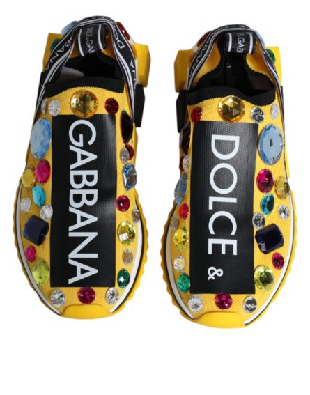 Yellow Sorrento Crystals Low Top Sneakers Shoes - Image 2