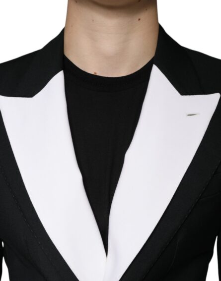 Black White Single Breasted Dress Blazer - Image 5