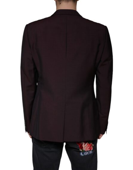 Bordeaux Wool Single Breasted Dress Blazer - Image 4