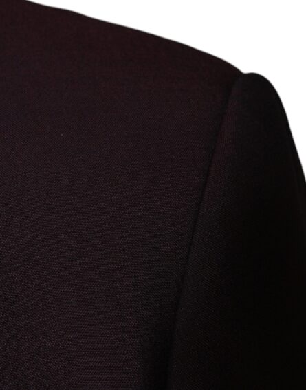 Bordeaux Wool Single Breasted Dress Blazer - Image 6