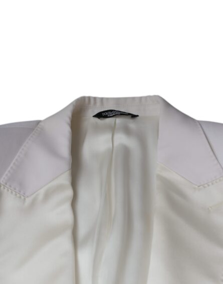 Off White Wool Single Breasted Dress Blazer - Image 7