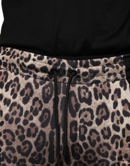 Brown Leopard Polyester Jogger Pants - Image 5
