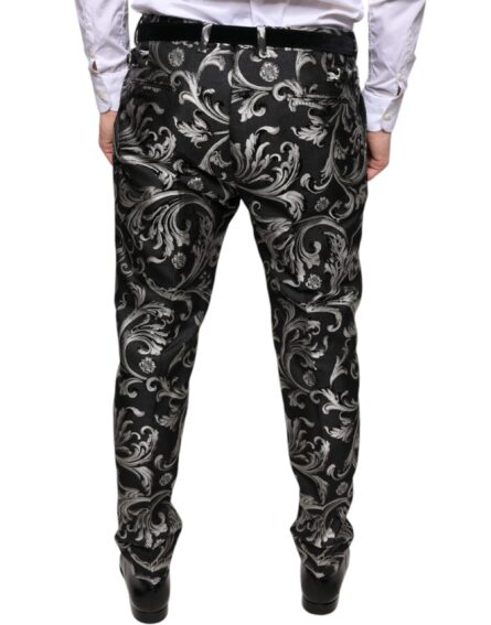 Black Jacquard Skinny Dress Pants - Image 4