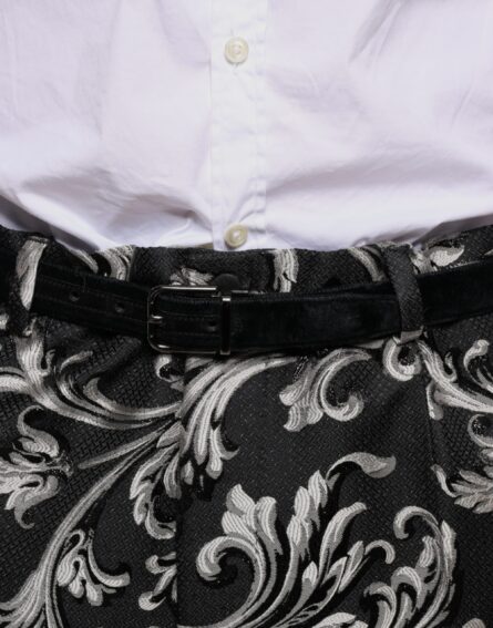 Black Jacquard Skinny Dress Pants - Image 5