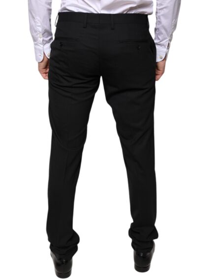Black Wool Skinny Dress Formal Pants - Image 4