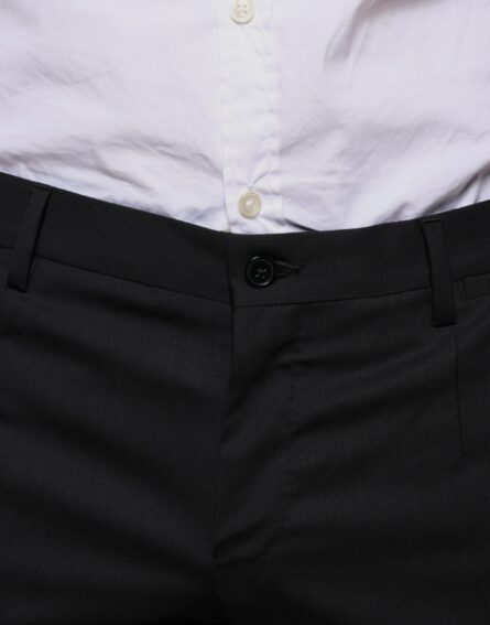 Black Wool Skinny Dress Formal Pants - Image 5