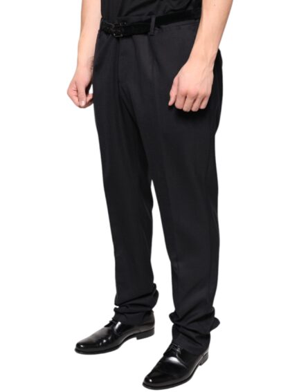 Black Wool Skinny Dress Formal Pants - Image 3