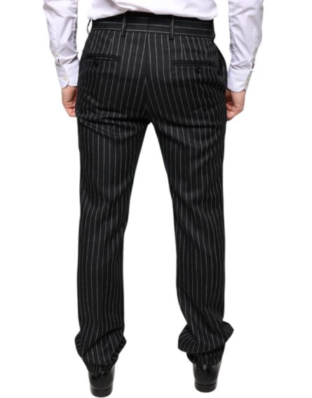 Black Stripes Skinny Men Dress Pants - Image 4
