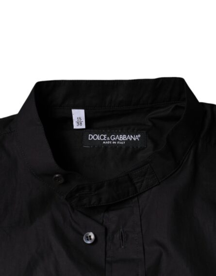 Black Cotton Button Down Men Casual Shirt - Image 7