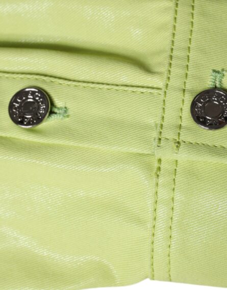 Green Cotton Collared Men Button Down Shirt - Image 6