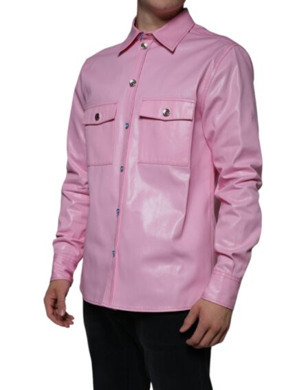 Pink Cotton Collared Button Down Shirt - Image 3