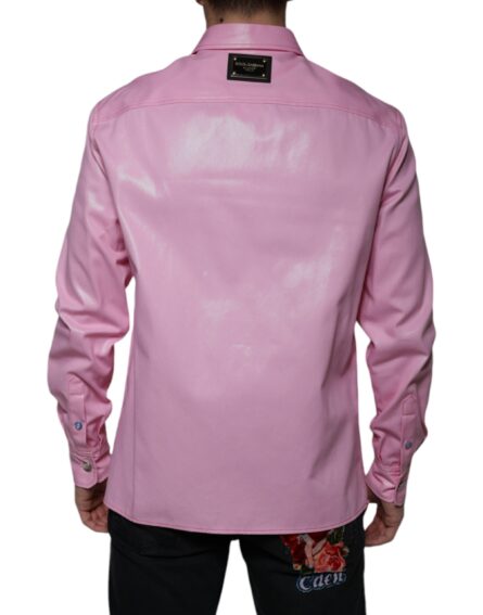 Pink Cotton Collared Button Down Shirt - Image 4