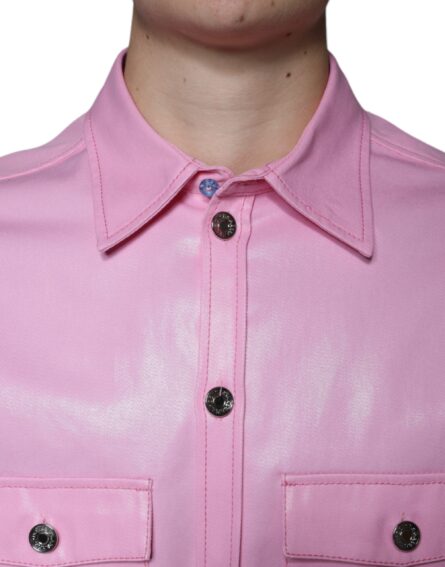Pink Cotton Collared Button Down Shirt - Image 5