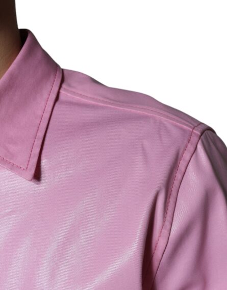 Pink Cotton Collared Button Down Shirt - Image 6
