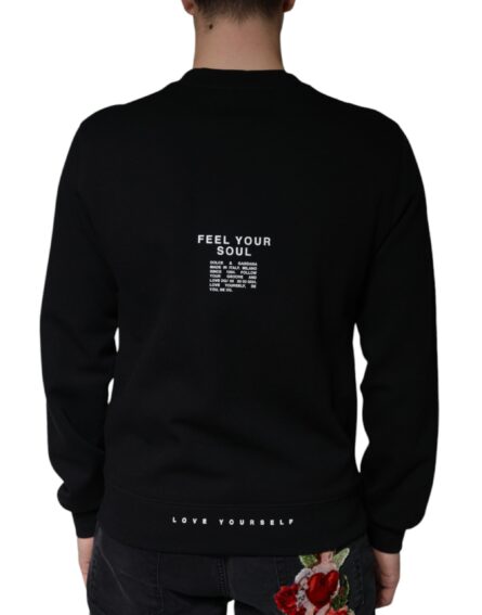 Black Logo Print CrewNeck Sweatshirt Sweater - Image 4