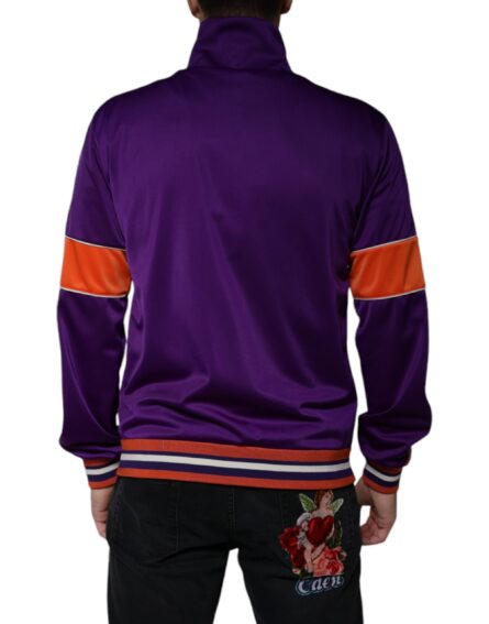 Purple Polyester Full Zip Long Sleeve Sweater - Image 4