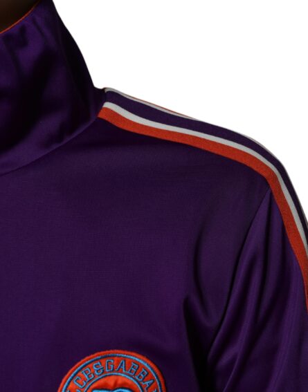 Purple Polyester Full Zip Long Sleeve Sweater - Image 6