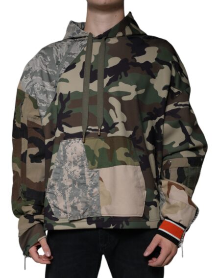 Multicolor Camouflage Hooded Sweatshirt Sweater - Image 2