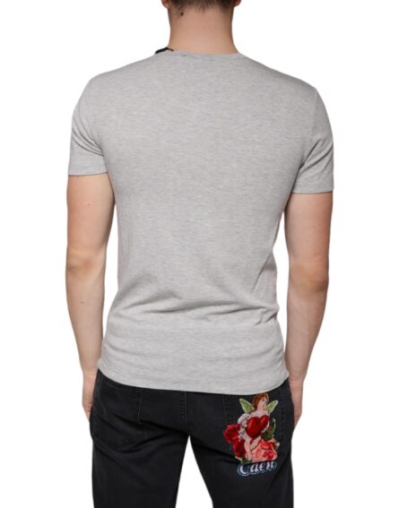 Gray Logo Print Crewneck Short Sleeve T-shirt - Image 4