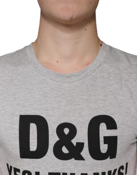 Gray Logo Print Crewneck Short Sleeve T-shirt - Image 5