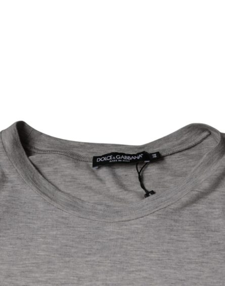Gray Logo Print Crewneck Short Sleeve T-shirt - Image 7