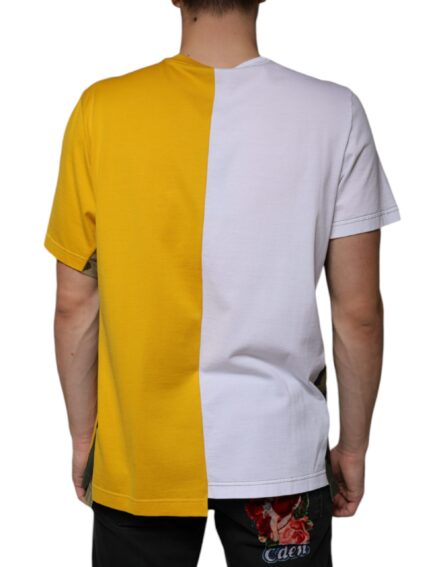 White Yellow Logo Print Short Sleeve T-shirt - Image 4
