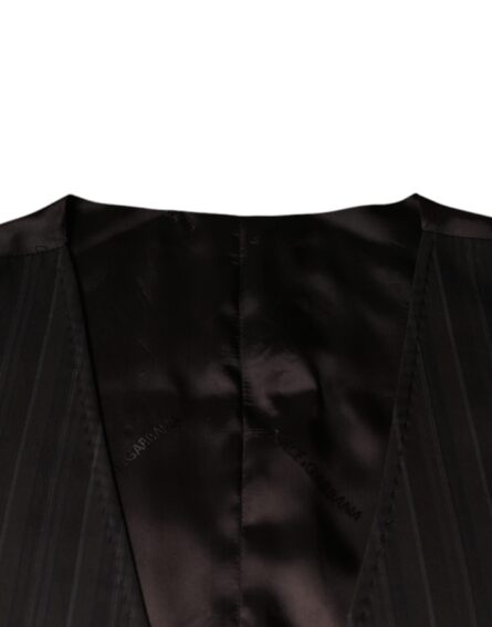 Black Cotton Waistcoat Dress Formal Vest - Image 7