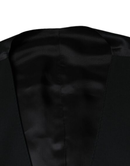 Black Wool Formal Dress Men Waistcoat Vest - Image 7
